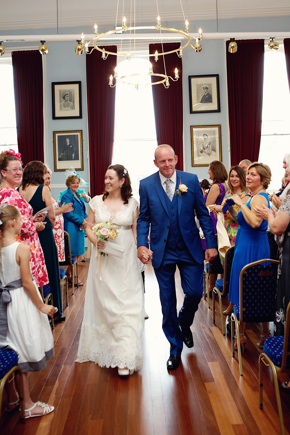 A Claire Pettibone dress for a British and French Summer garden party wedding. Photography by Lydia Stamps.