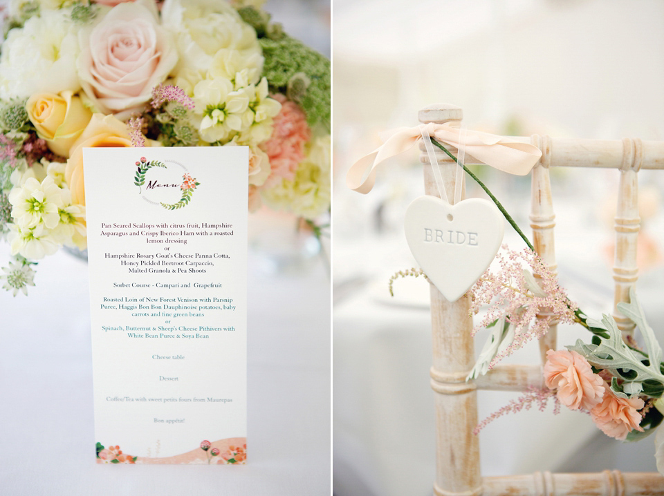 A Claire Pettibone dress for a British and French Summer garden party wedding. Photography by Lydia Stamps.