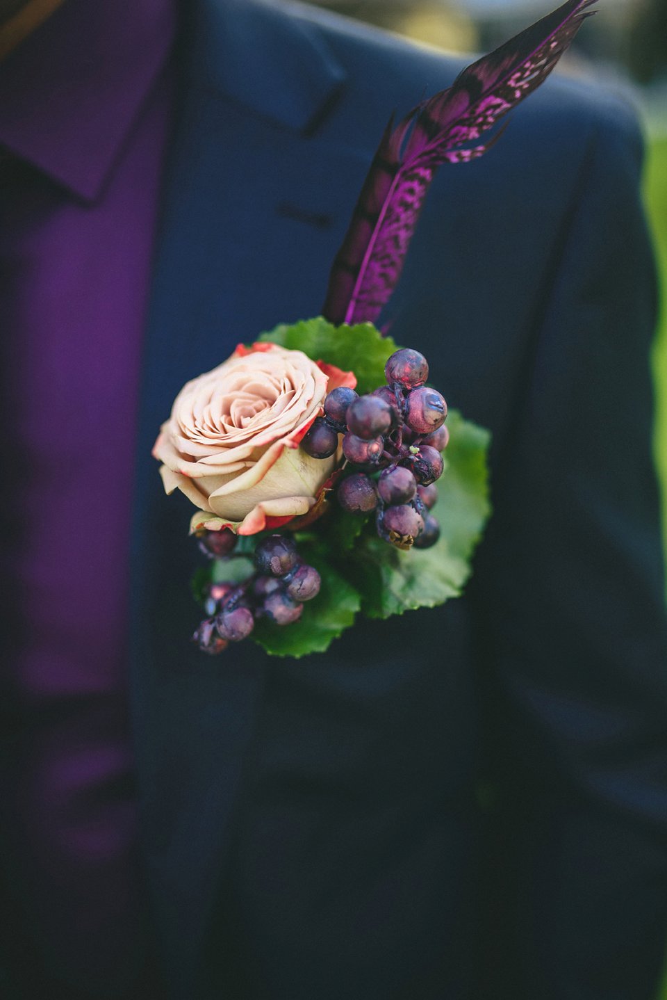 Bold colour and angel wings for a dramatic vintage drama meets whimsical elegance wedding. Images by Miki Photography.