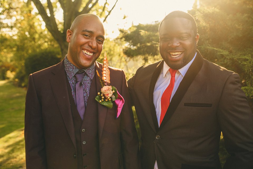 Bold colour and angel wings for a dramatic vintage drama meets whimsical elegance wedding. Images by Miki Photography.