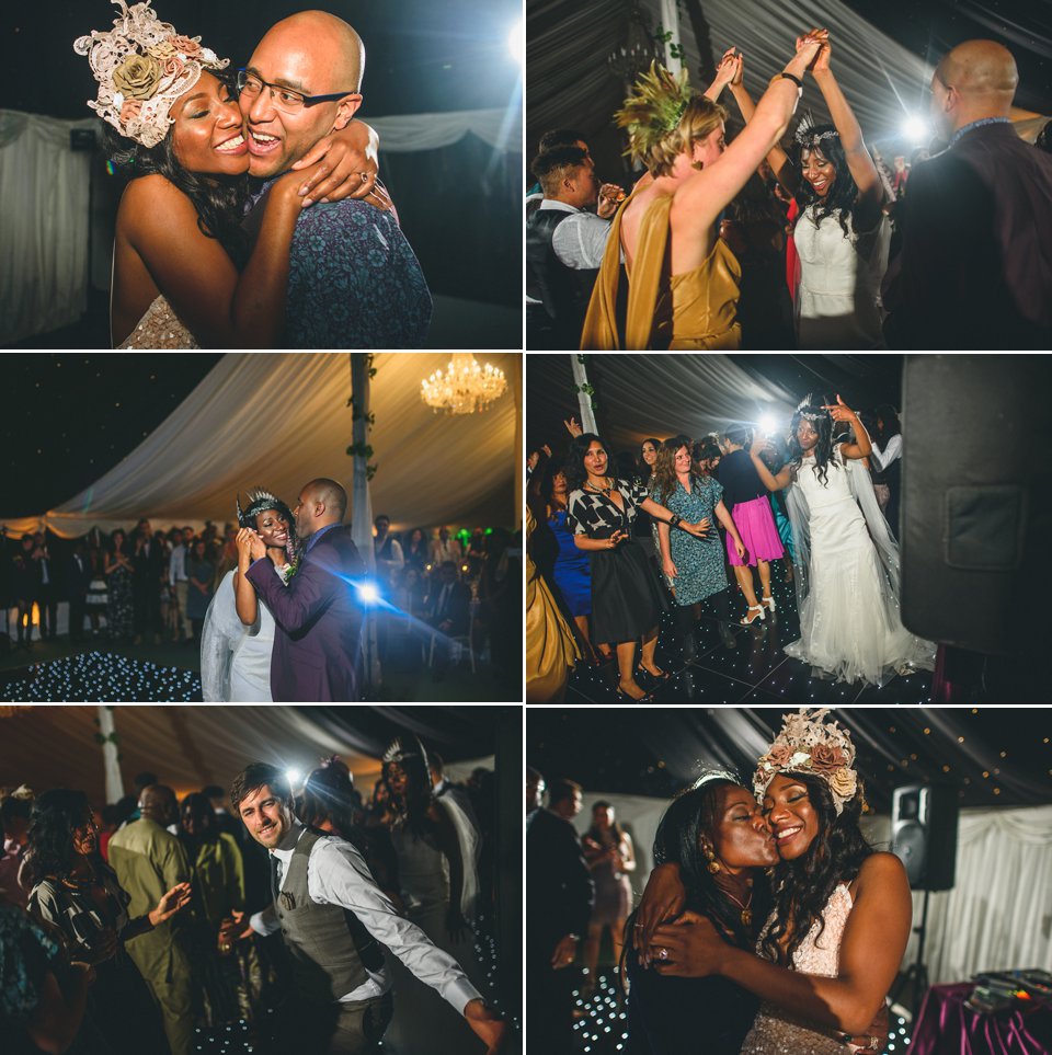 Bold colour and angel wings for a dramatic vintage drama meets whimsical elegance wedding. Images by Miki Photography.