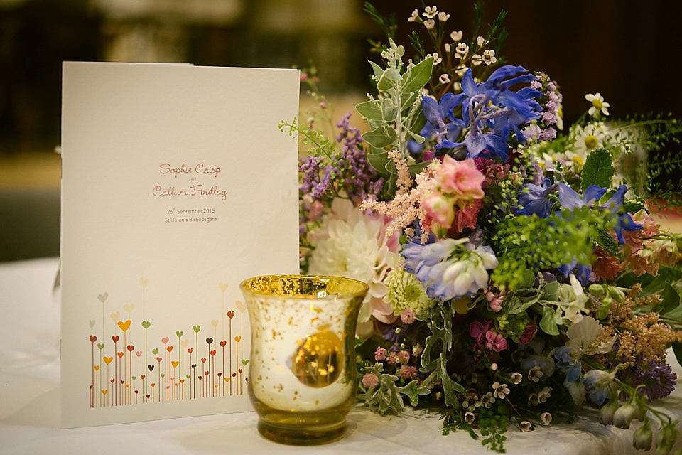 A sweet Dessy bride and her maids in pretty purple for a floral wedding in London. Lily Sawyer Photography.