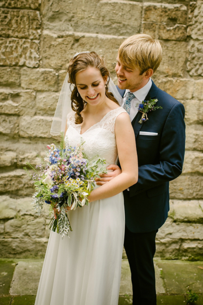 A Sweet Dessy Bride And Pretty Purple Maids For A Floral Wedding in London