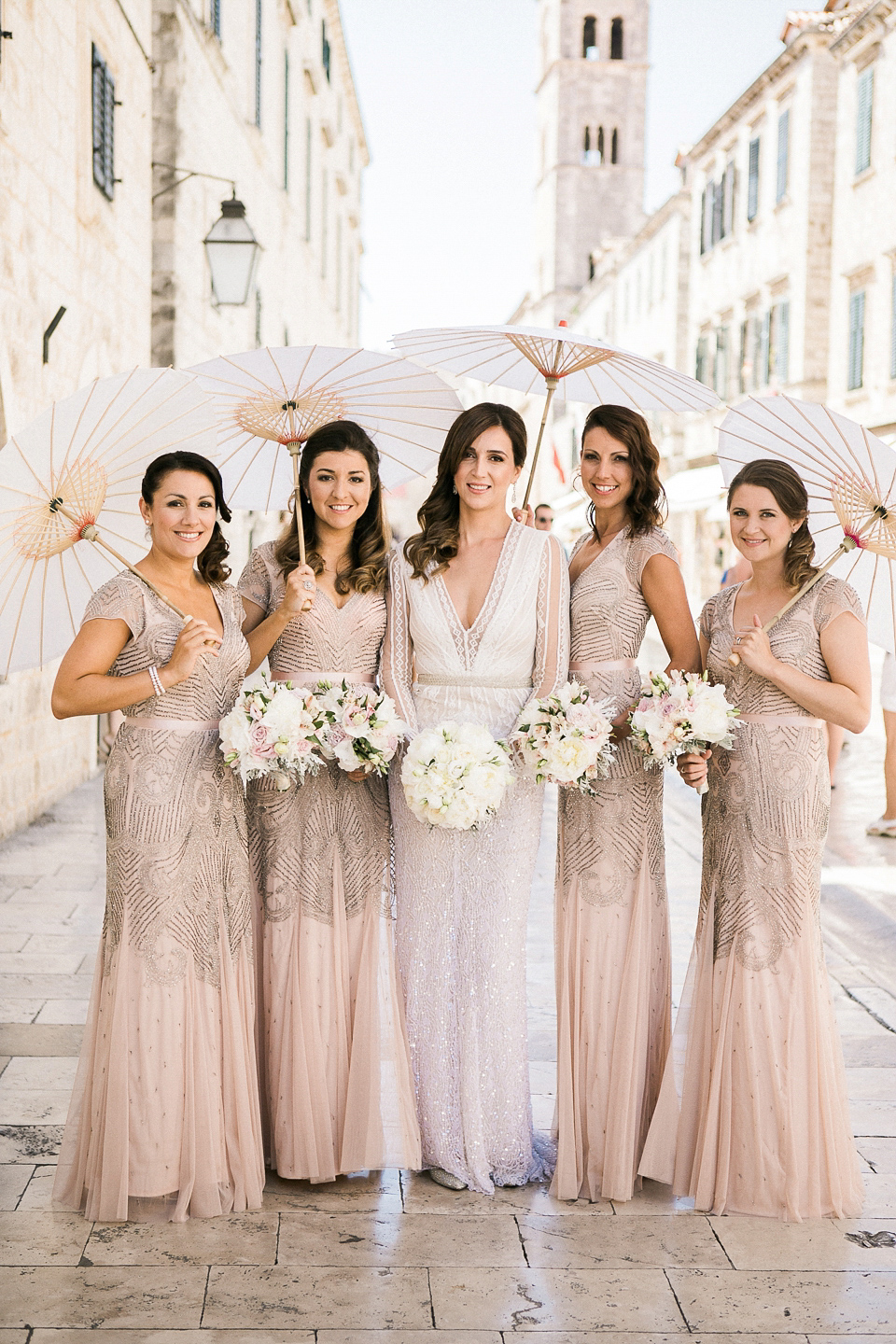 Nataly wore a glamorous Inbal Dror gown for her Midsummer Nights Dream inspired wedding in Croatia. Photography by LIfe Stories Wedding.