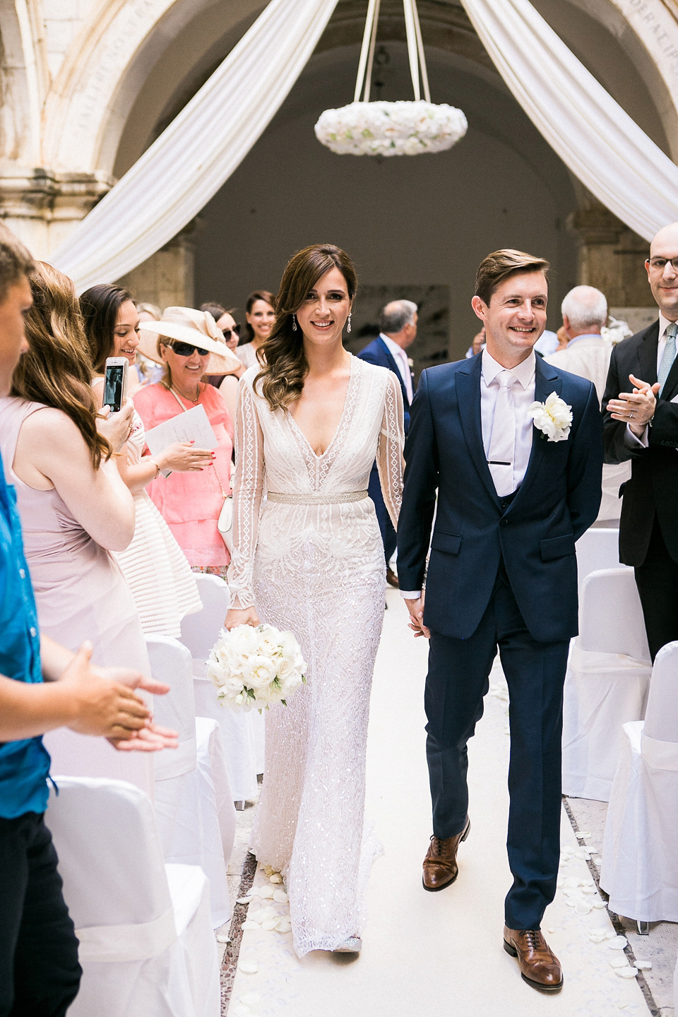 Nataly wore a glamorous Inbal Dror gown for her Midsummer Nights Dream inspired wedding in Croatia. Photography by LIfe Stories Wedding.