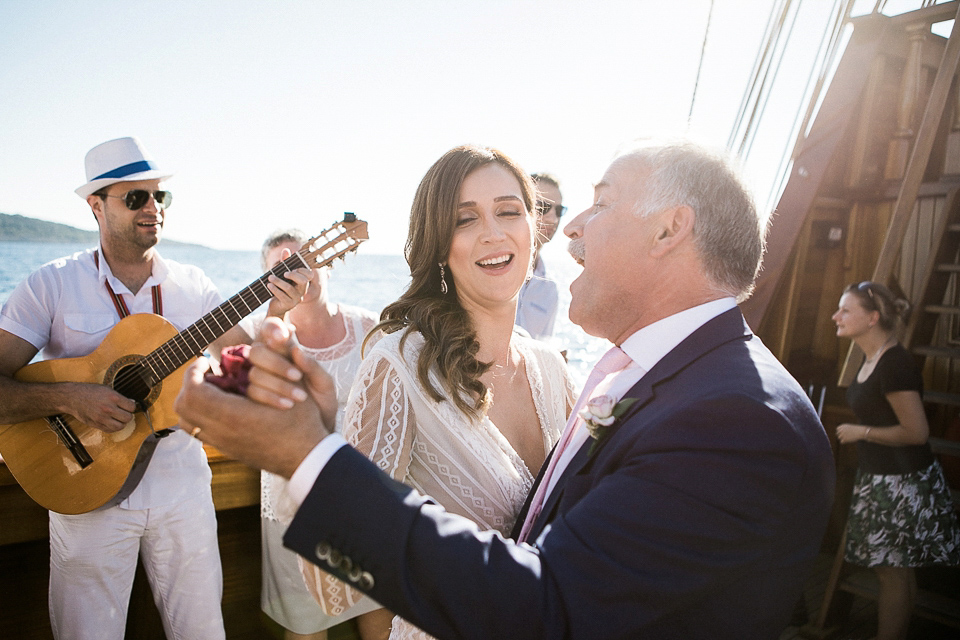 Nataly wore a glamorous Inbal Dror gown for her Midsummer Nights Dream inspired wedding in Croatia. Photography by LIfe Stories Wedding.