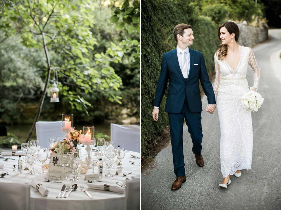 Nataly wore a glamorous Inbal Dror gown for her Midsummer Nights Dream inspired wedding in Croatia. Photography by LIfe Stories Wedding.