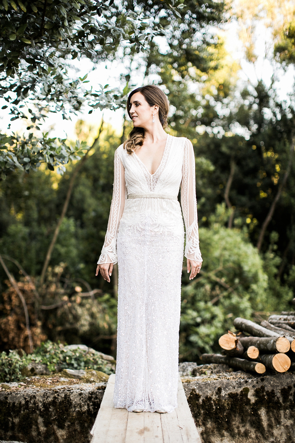 Nataly wore a glamorous Inbal Dror gown for her Midsummer Nights Dream inspired wedding in Croatia. Photography by LIfe Stories Wedding.