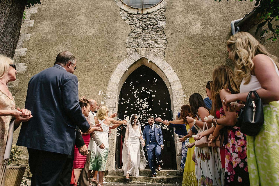 Deirdre wore a Rime Arodaky gown for her laid back, relaxed and rustic wedding in France. Images by This Modern Love Photography and Tomasz Wagner.