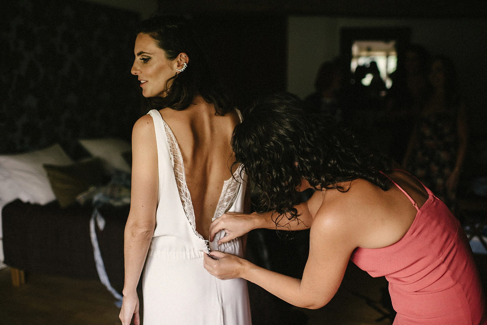 Deirdre wore a Rime Arodaky gown for her laid back, relaxed and rustic wedding in France. Images by This Modern Love Photography and Tomasz Wagner.