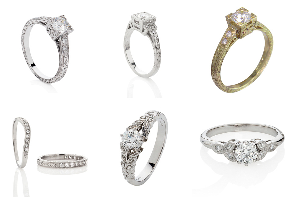 Vintage inspired wedding and engagement rings from The London Victorian Ring Co.