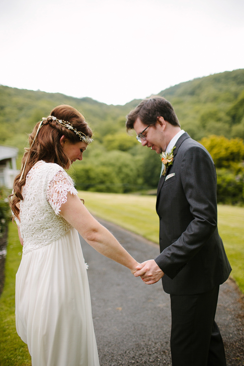 A 60's inspired gown for a Garden Party Wedding. Photography by Joanna Brown.