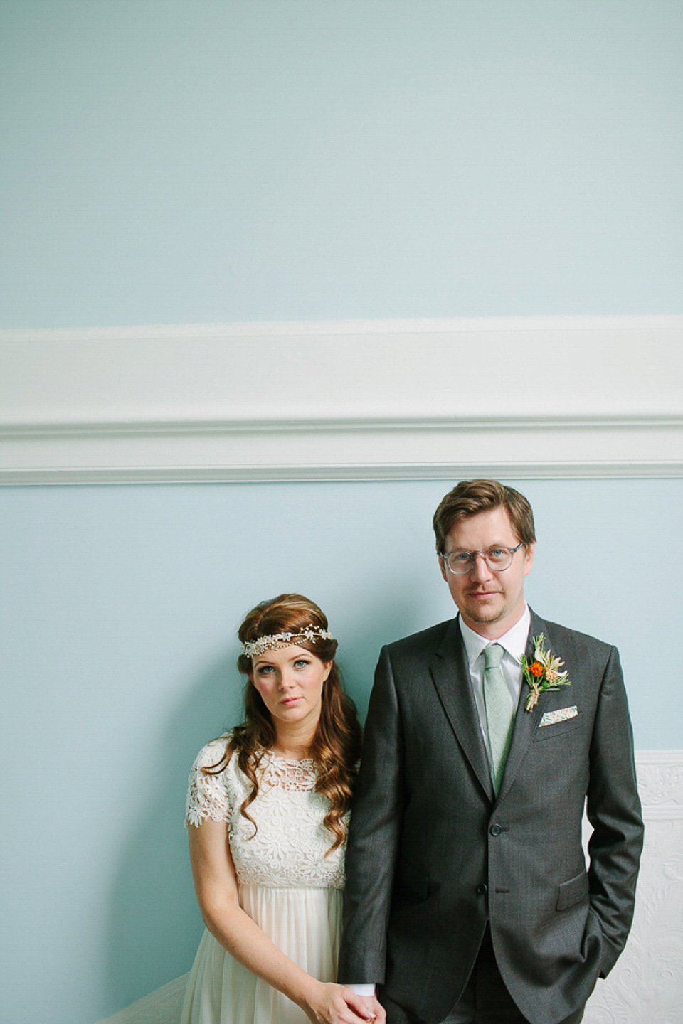 A 60's inspired gown for a Garden Party Wedding. Photography by Joanna Brown.