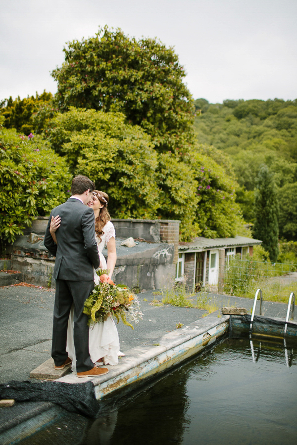 A 60's inspired gown for a Garden Party Wedding. Photography by Joanna Brown.