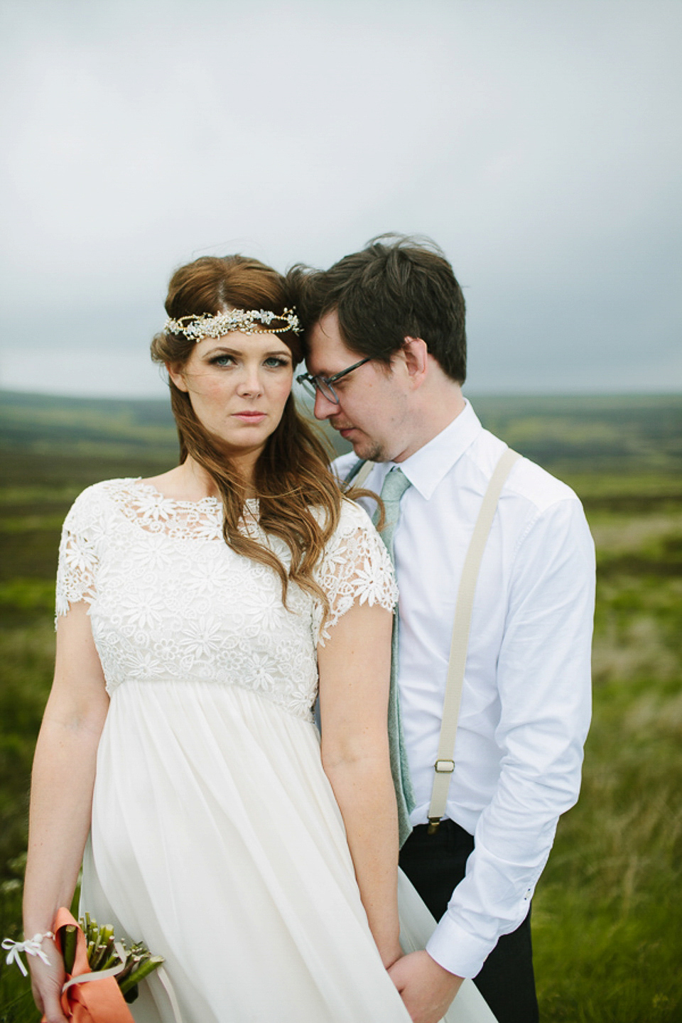 A 60's inspired gown for a Garden Party Wedding. Photography by Joanna Brown.