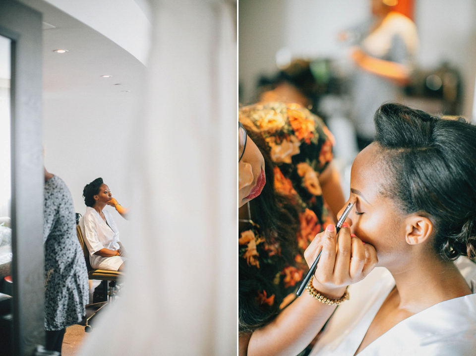 An Essense of Australia gown for a Caribbean Nigerial fusion wedding in London. Photography by Nicholas Lau.