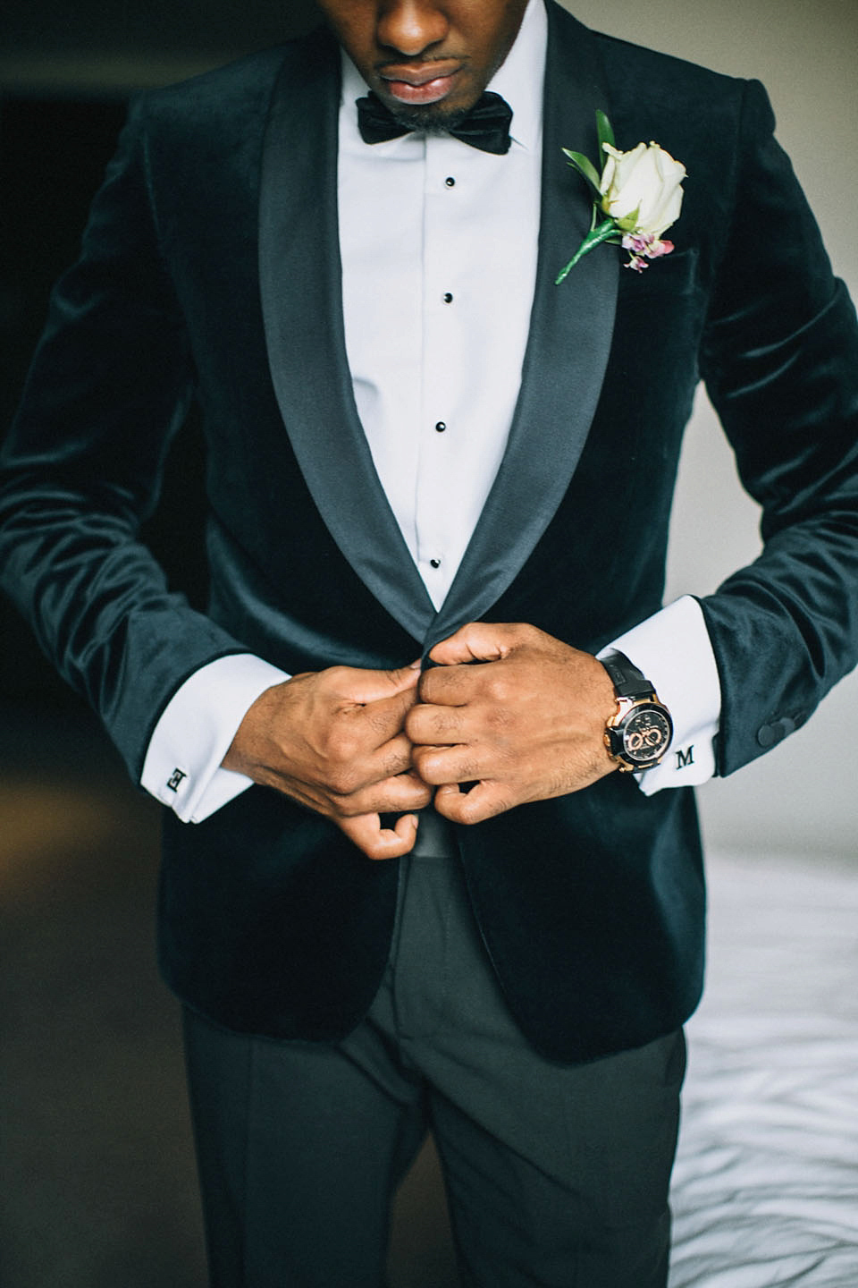 An Essense of Australia gown for a Caribbean Nigerial fusion wedding in London. Photography by Nicholas Lau.