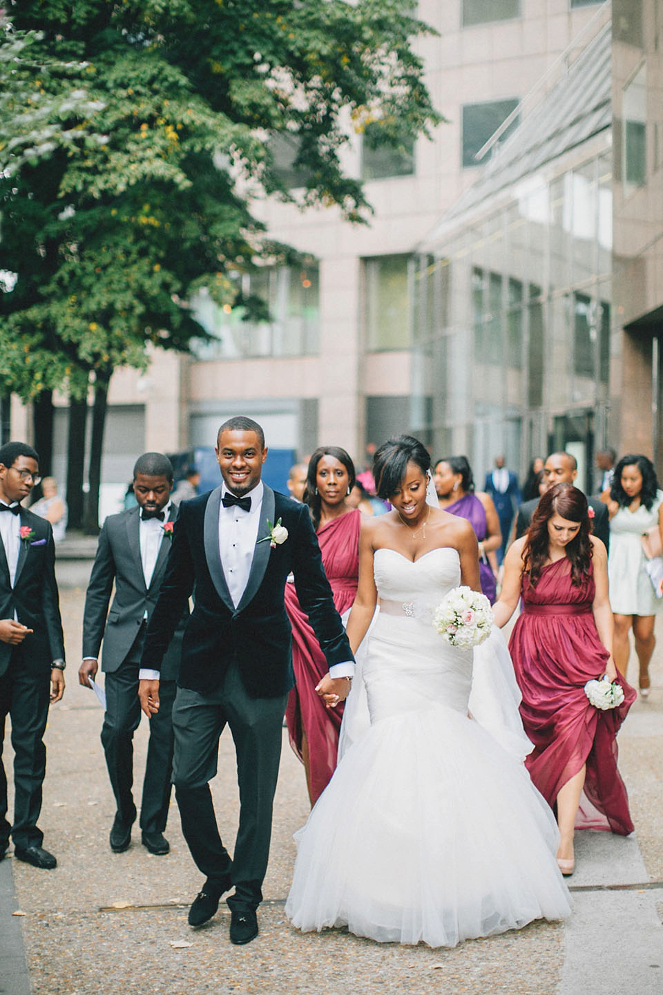 An Essense of Australia gown for a Caribbean Nigerial fusion wedding in London. Photography by Nicholas Lau.