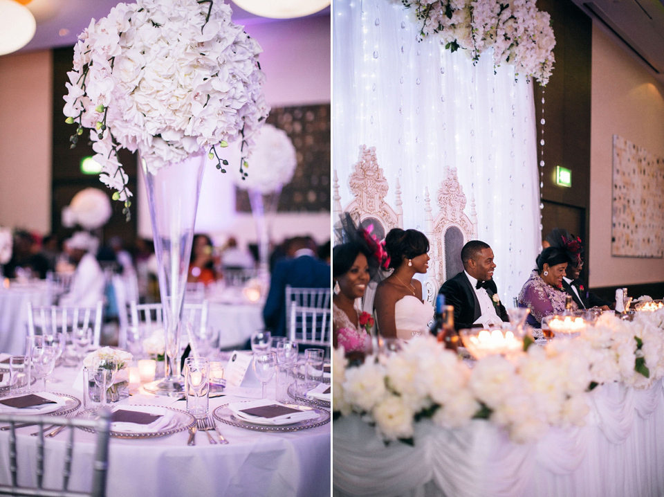 An Essense of Australia gown for a Caribbean Nigerial fusion wedding in London. Photography by Nicholas Lau.