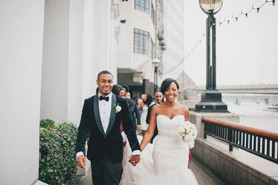 An Essense of Australia gown for a Caribbean Nigerial fusion wedding in London. Photography by Nicholas Lau.