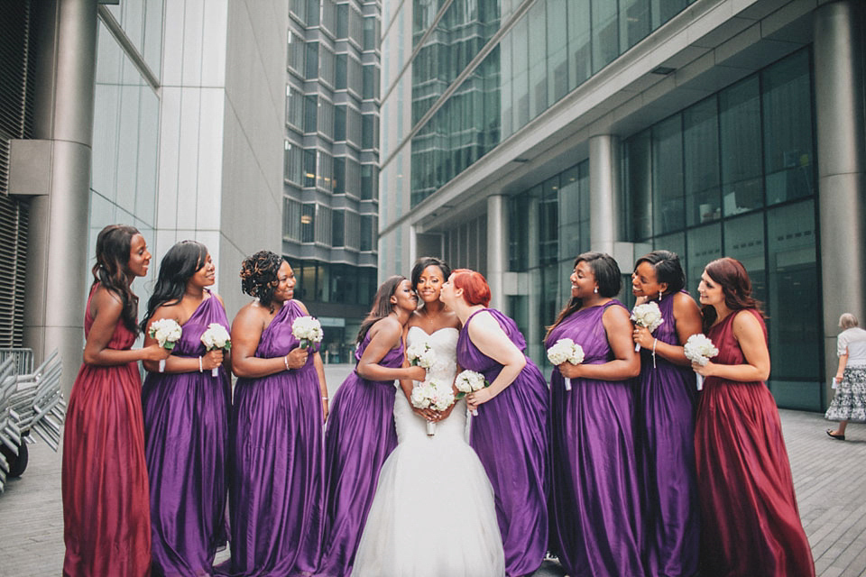 An Essense of Australia gown for a Caribbean Nigerial fusion wedding in London. Photography by Nicholas Lau.