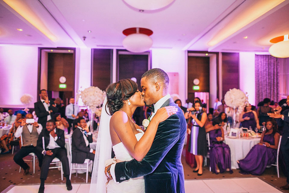 An Essense of Australia gown for a Caribbean Nigerial fusion wedding in London. Photography by Nicholas Lau.