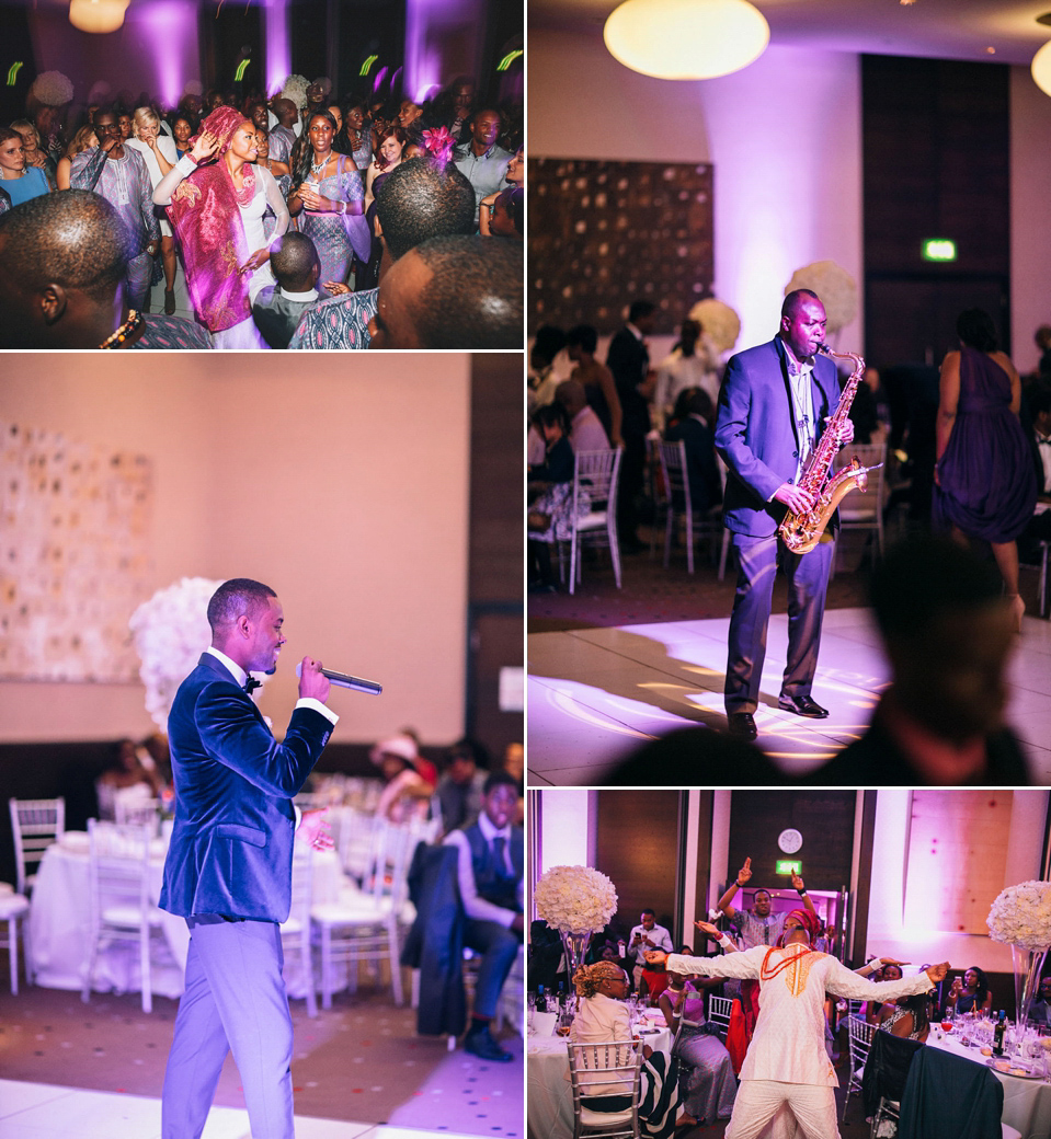 An Essense of Australia gown for a Caribbean Nigerial fusion wedding in London. Photography by Nicholas Lau.