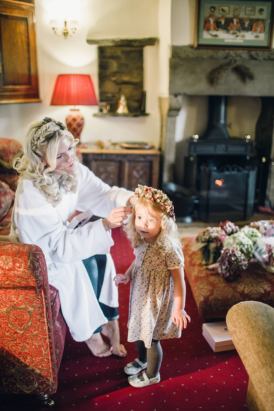 Rebeca wore a Jenny Packham gown for her homemade, Autumn wedding in the Lake District. Photography by Jessica Reeve.