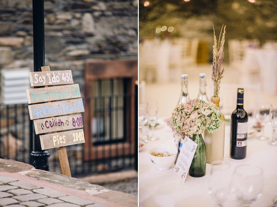 Rebeca wore a Jenny Packham gown for her homemade, Autumn wedding in the Lake District. Photography by Jessica Reeve.