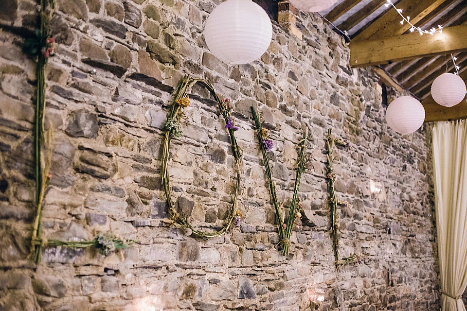 Rebeca wore a Jenny Packham gown for her homemade, Autumn wedding in the Lake District. Photography by Jessica Reeve.