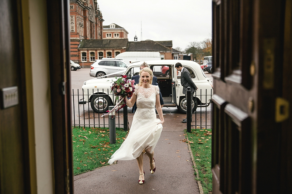 Alexa wears Halfpenny London for her Autumn wedding in London. Photography by Kat Hill.