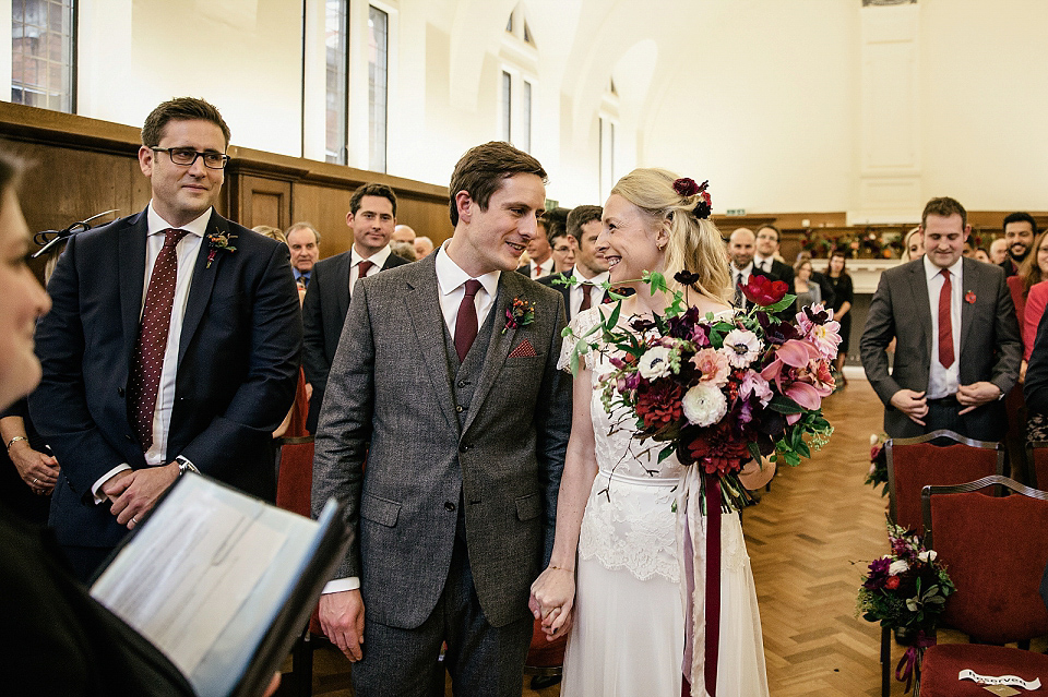 Alexa wears Halfpenny London for her Autumn wedding in London. Photography by Kat Hill.