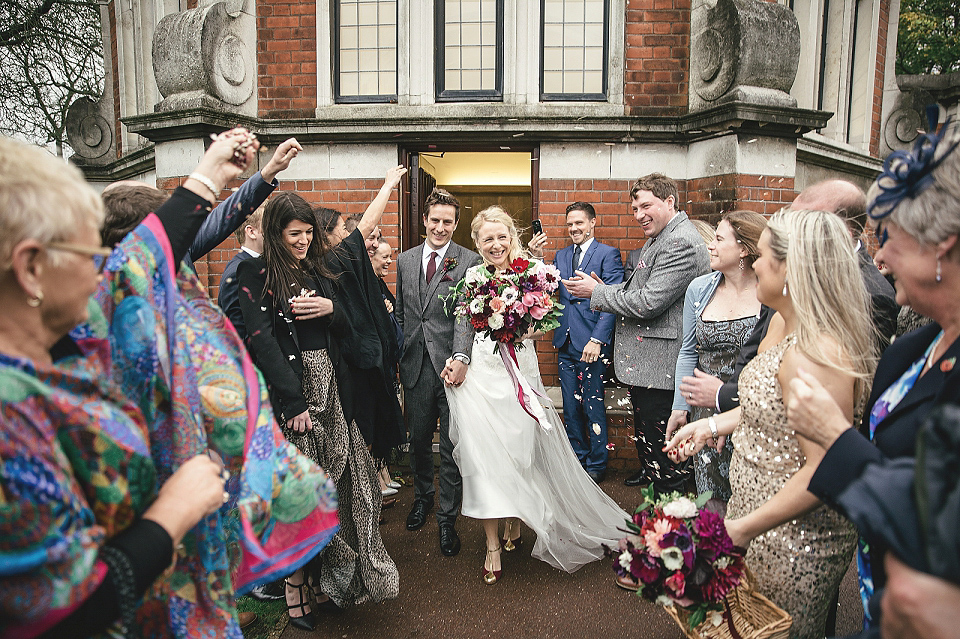 Alexa wears Halfpenny London for her Autumn wedding in London. Photography by Kat Hill.