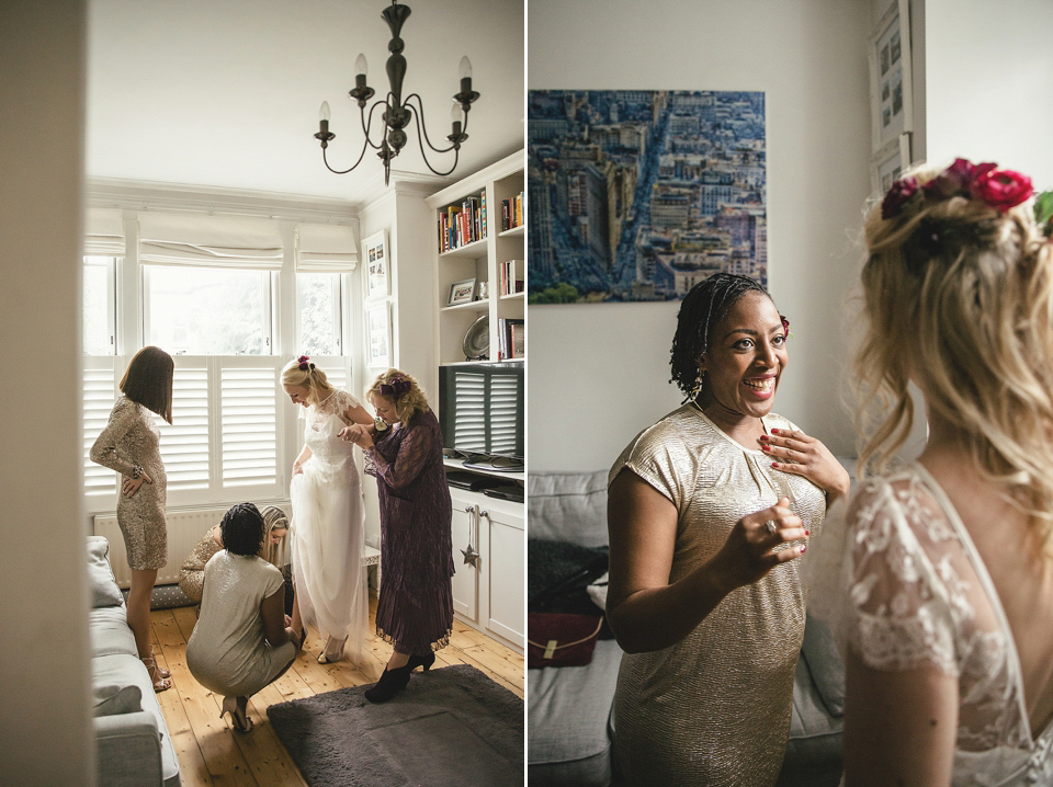 Alexa wears Halfpenny London for her Autumn wedding in London. Photography by Kat Hill.