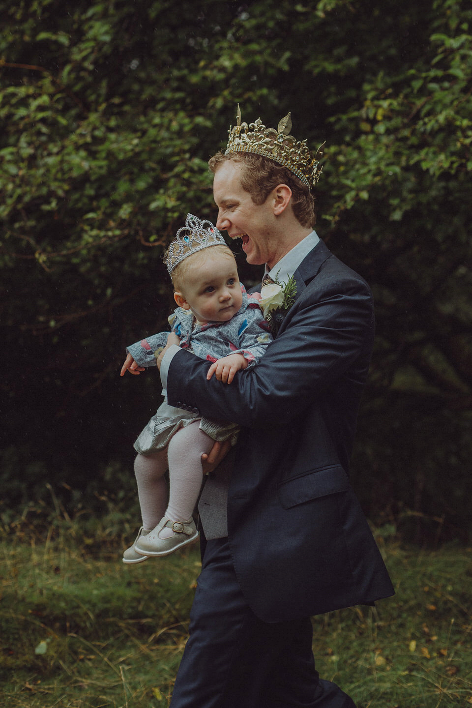 Victoria wore an alternative ballgown style dress by Aftershock for her intimate, outdoor, rainy day wedding in Scotland. Images by Drawing Room Photography.