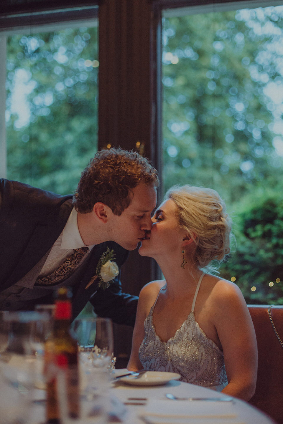 Victoria wore an alternative ballgown style dress by Aftershock for her intimate, outdoor, rainy day wedding in Scotland. Images by Drawing Room Photography.