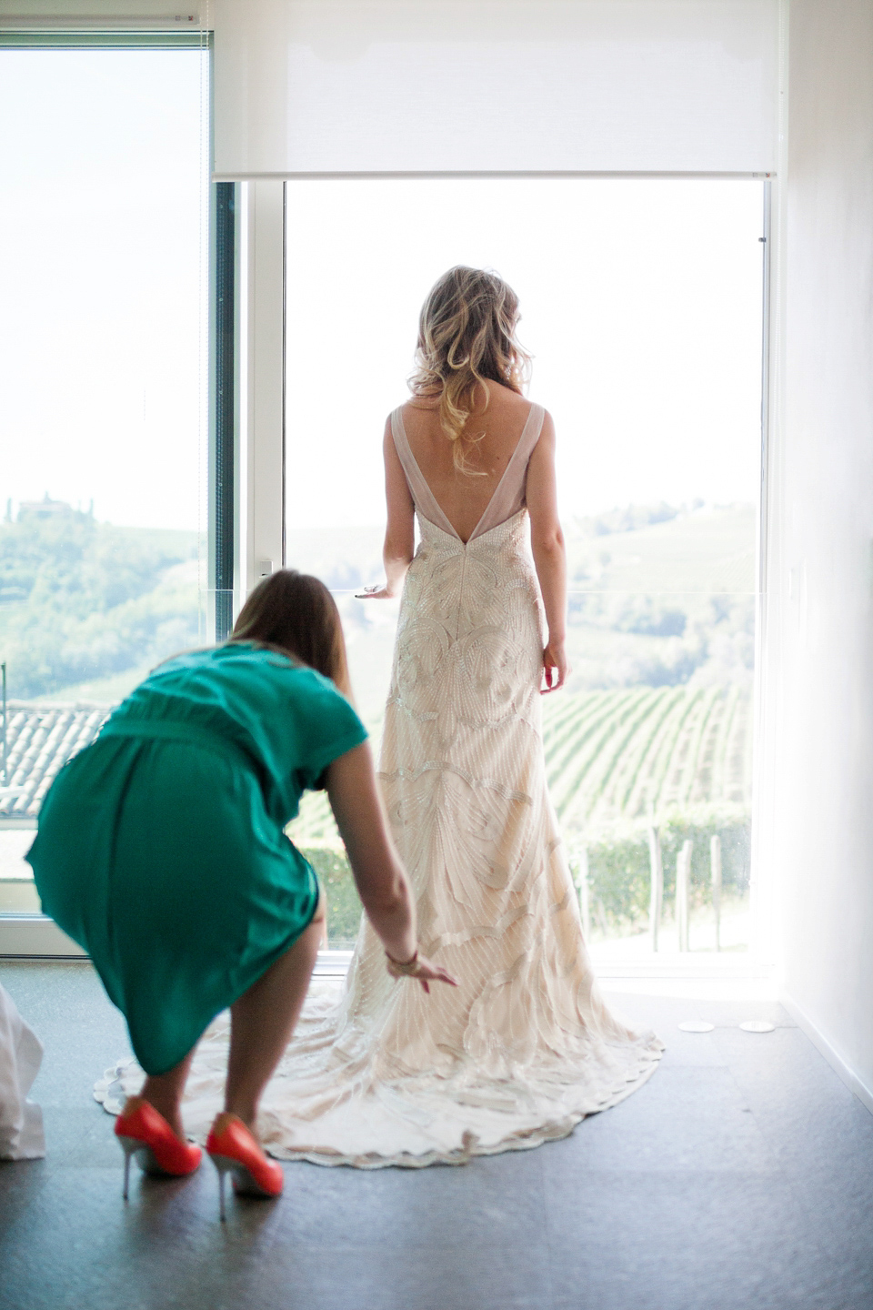 Katherine wore the Gianna Marie gown for her Vanity Fair inspired glamorous destination wedding in the Italian countryside. Photography by James Allan.