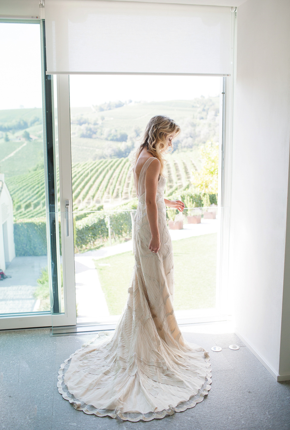 Katherine wore the Gianna Marie gown for her Vanity Fair inspired glamorous destination wedding in the Italian countryside. Photography by James Allan.