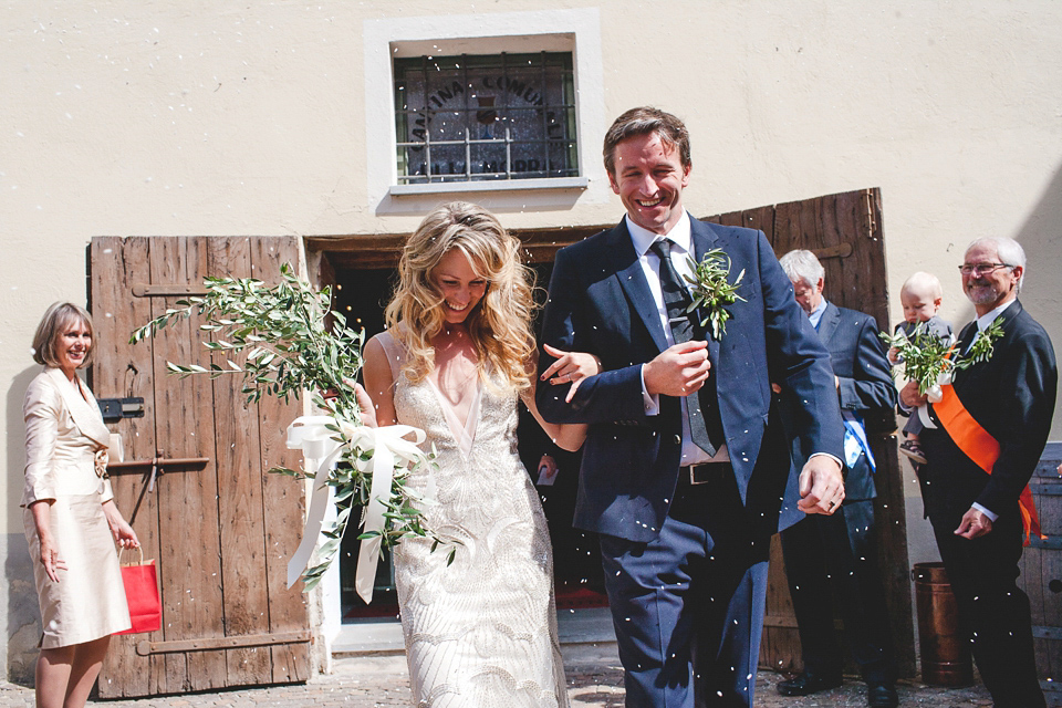 Katherine wore the Gianna Marie gown for her Vanity Fair inspired glamorous destination wedding in the Italian countryside. Photography by James Allan.