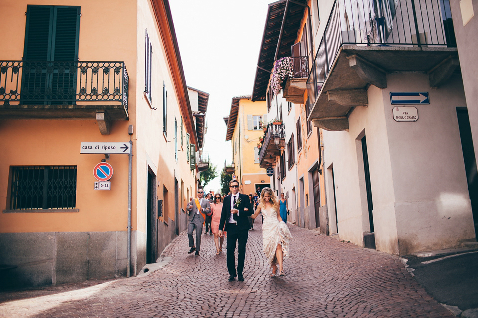 Katherine wore the Gianna Marie gown for her Vanity Fair inspired glamorous destination wedding in the Italian countryside. Photography by James Allan.