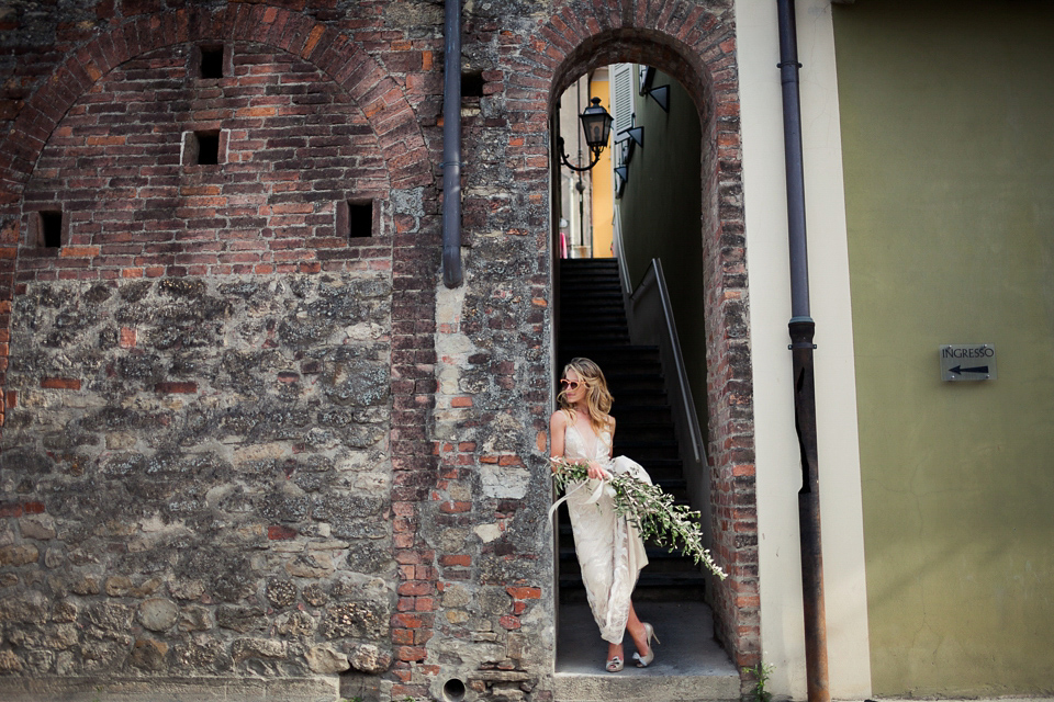 Katherine wore the Gianna Marie gown for her Vanity Fair inspired glamorous destination wedding in the Italian countryside. Photography by James Allan.