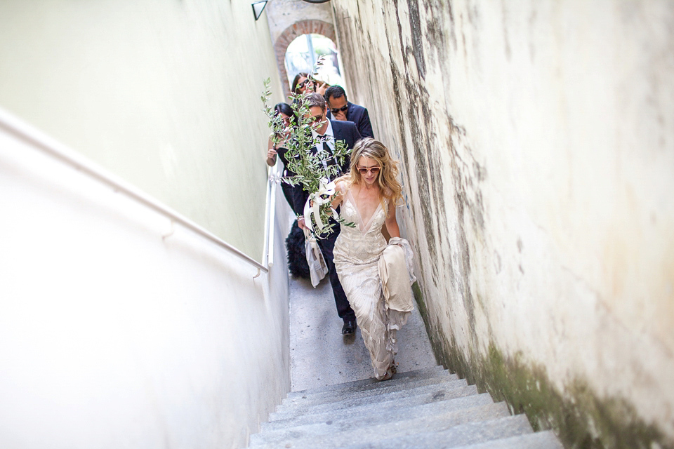 Katherine wore the Gianna Marie gown for her Vanity Fair inspired glamorous destination wedding in the Italian countryside. Photography by James Allan.