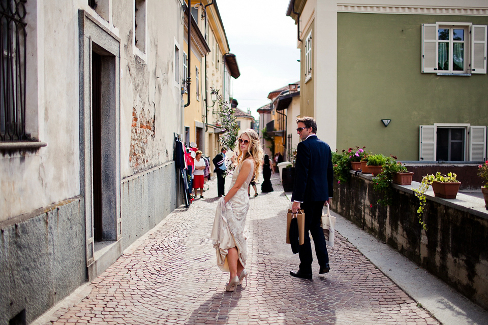 Katherine wore the Gianna Marie gown for her Vanity Fair inspired glamorous destination wedding in the Italian countryside. Photography by James Allan.