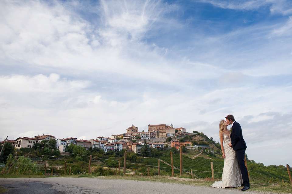 Katherine wore the Gianna Marie gown for her Vanity Fair inspired glamorous destination wedding in the Italian countryside. Photography by James Allan.