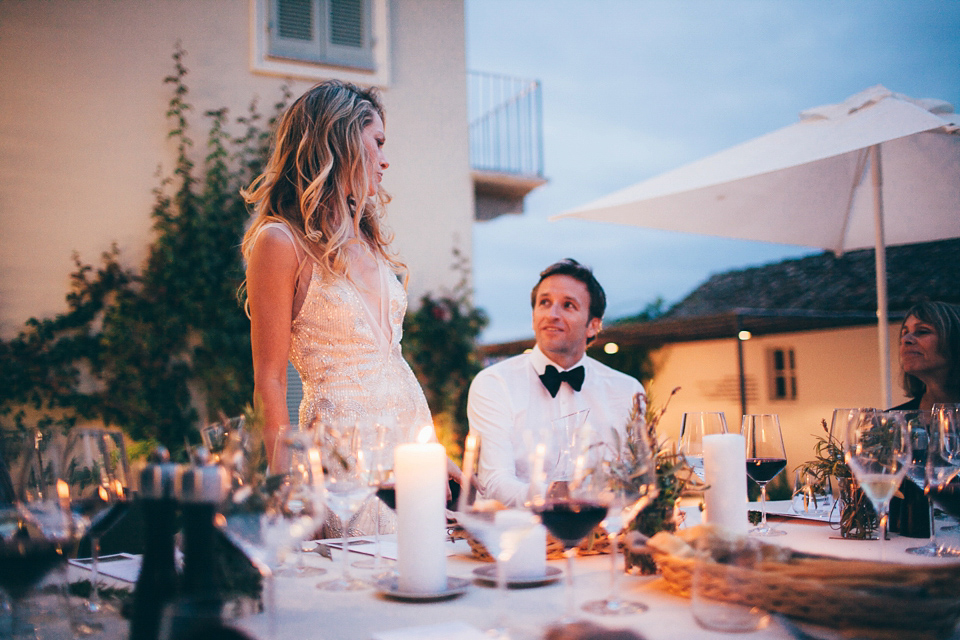 Katherine wore the Gianna Marie gown for her Vanity Fair inspired glamorous destination wedding in the Italian countryside. Photography by James Allan.