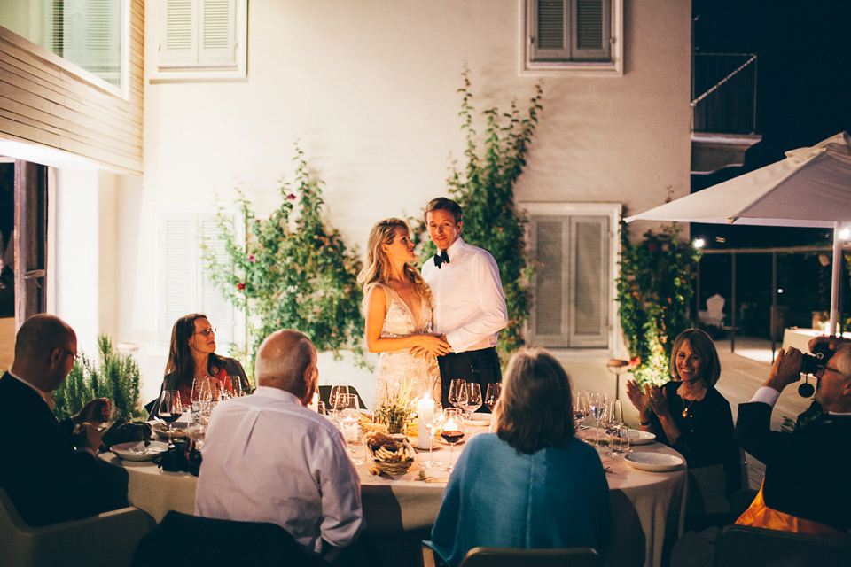 Katherine wore the Gianna Marie gown for her Vanity Fair inspired glamorous destination wedding in the Italian countryside. Photography by James Allan.