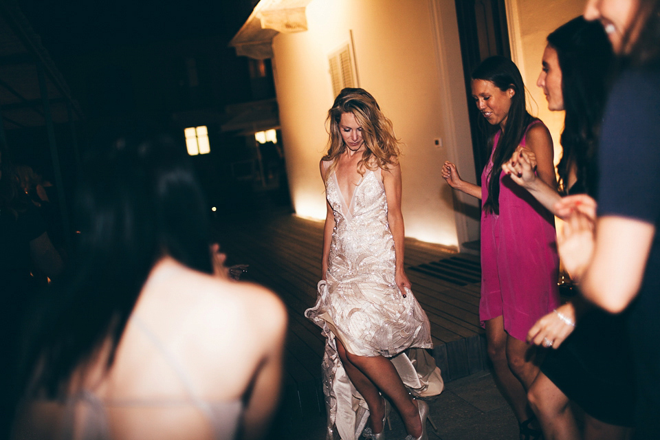 Katherine wore the Gianna Marie gown for her Vanity Fair inspired glamorous destination wedding in the Italian countryside. Photography by James Allan.