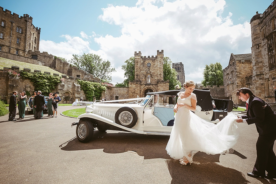 Rachel wears a Lusan Mandongus gown for her Durham Castle Wedding. 2Tone Creative Photography.