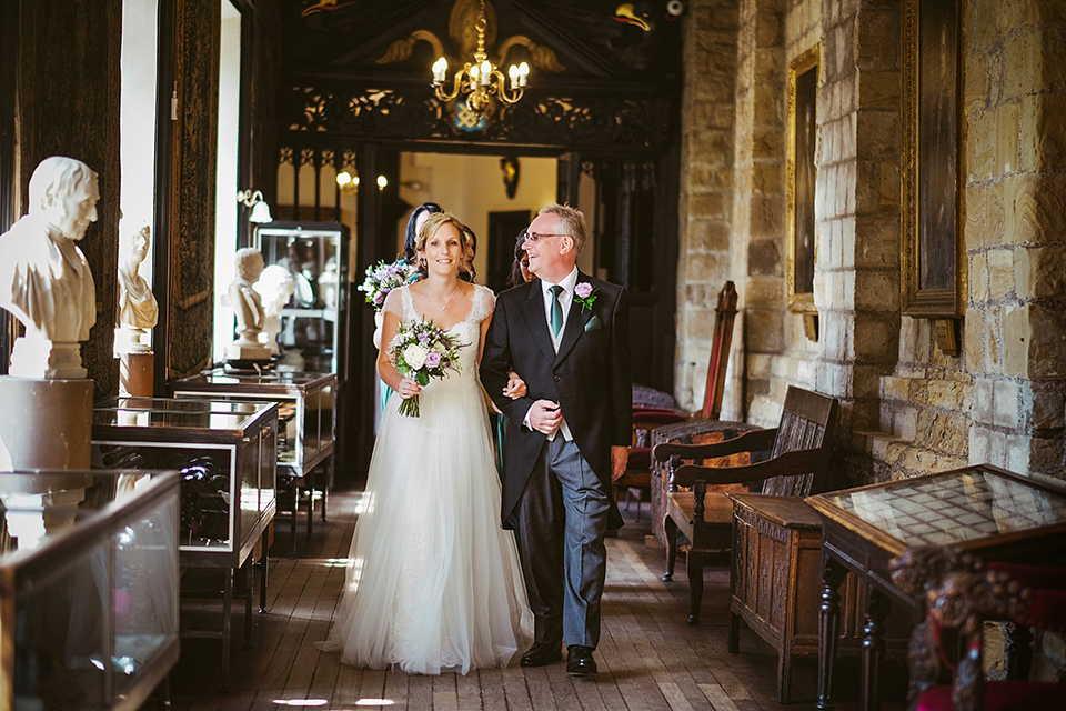 Rachel wears a Lusan Mandongus gown for her Durham Castle Wedding. 2Tone Creative Photography.