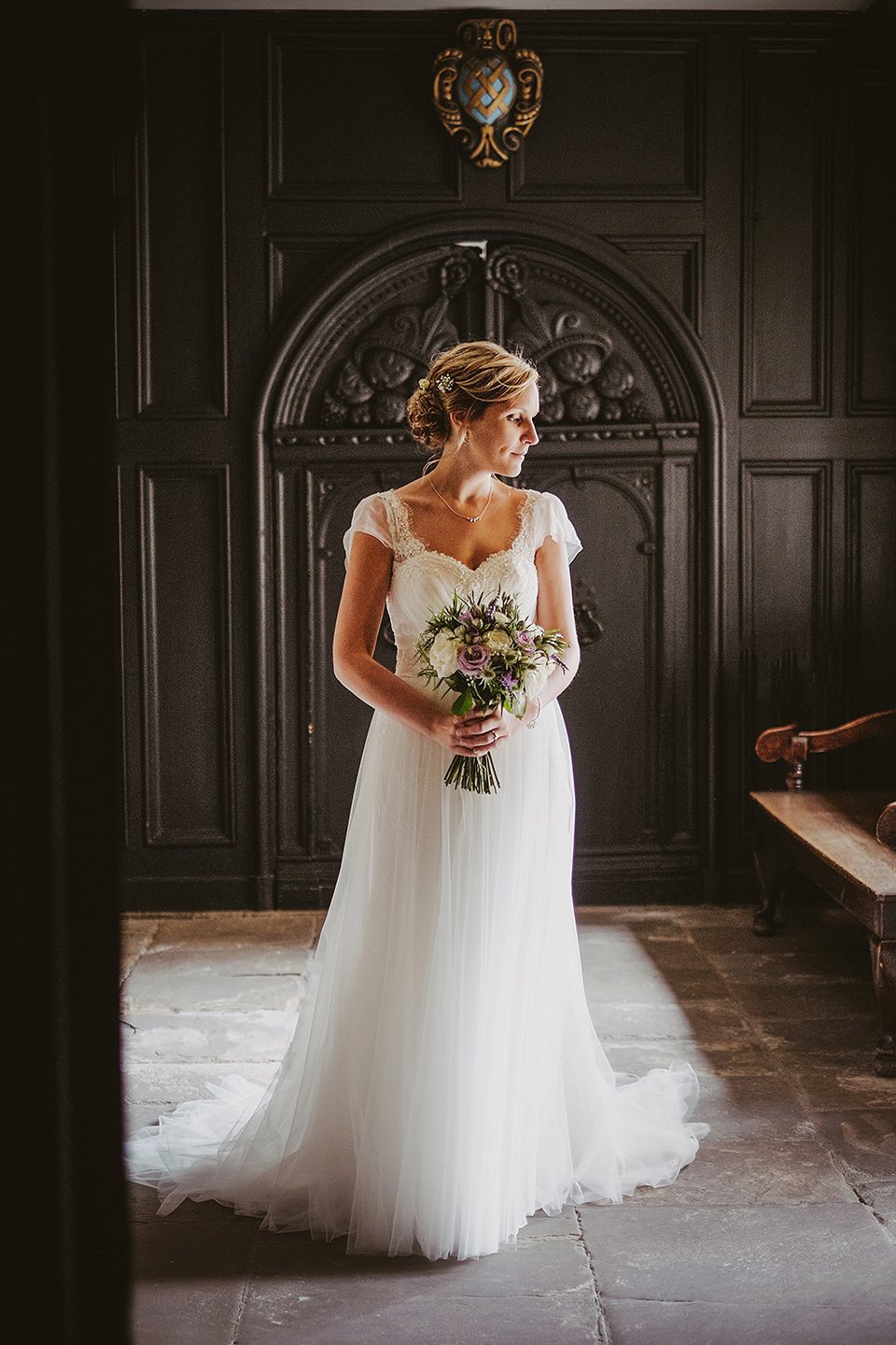 Rachel wears a Lusan Mandongus gown for her Durham Castle Wedding. 2Tone Creative Photography.